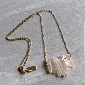 Peach quarts boho 14k gold necklace luxurious